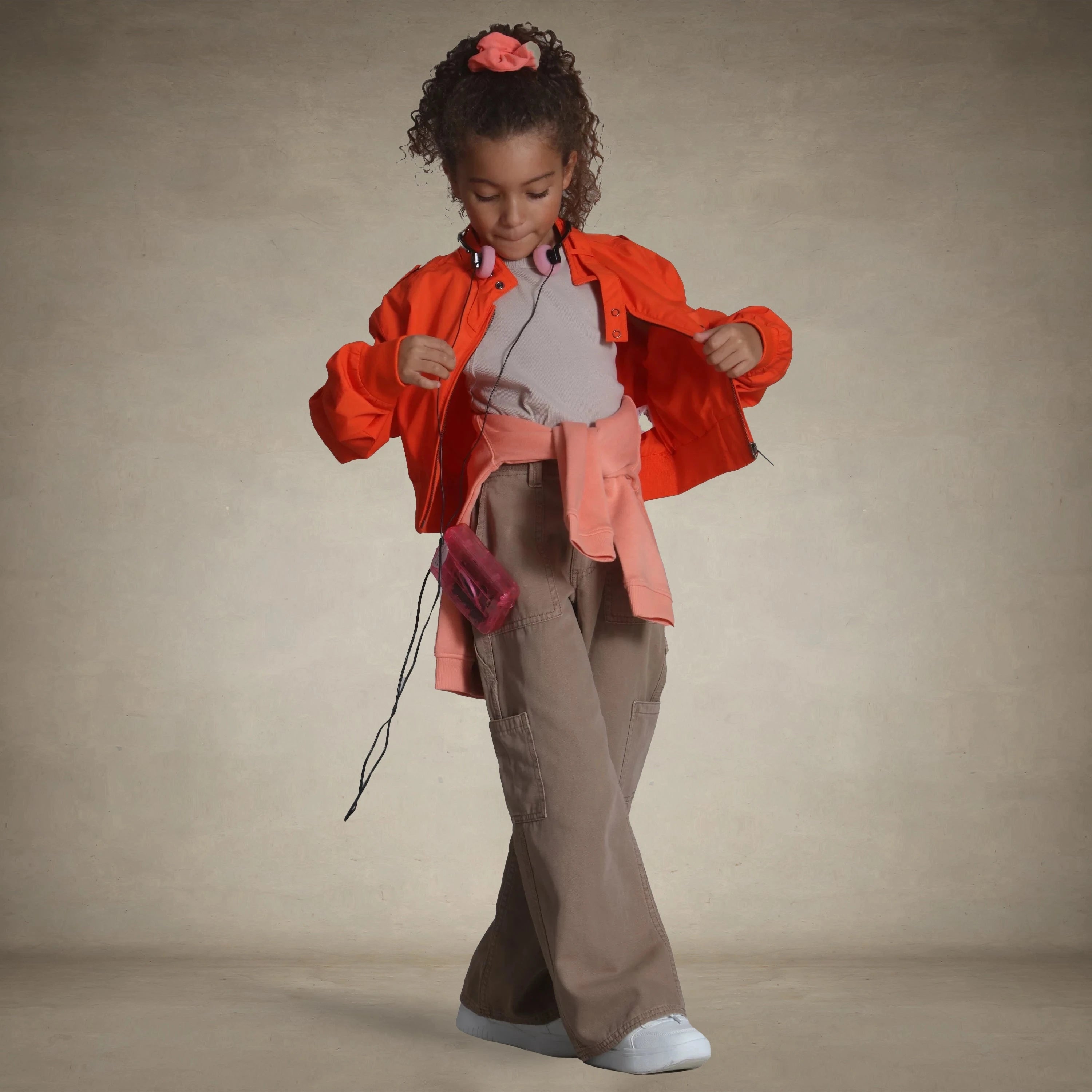 members only girls racer jackets orange 