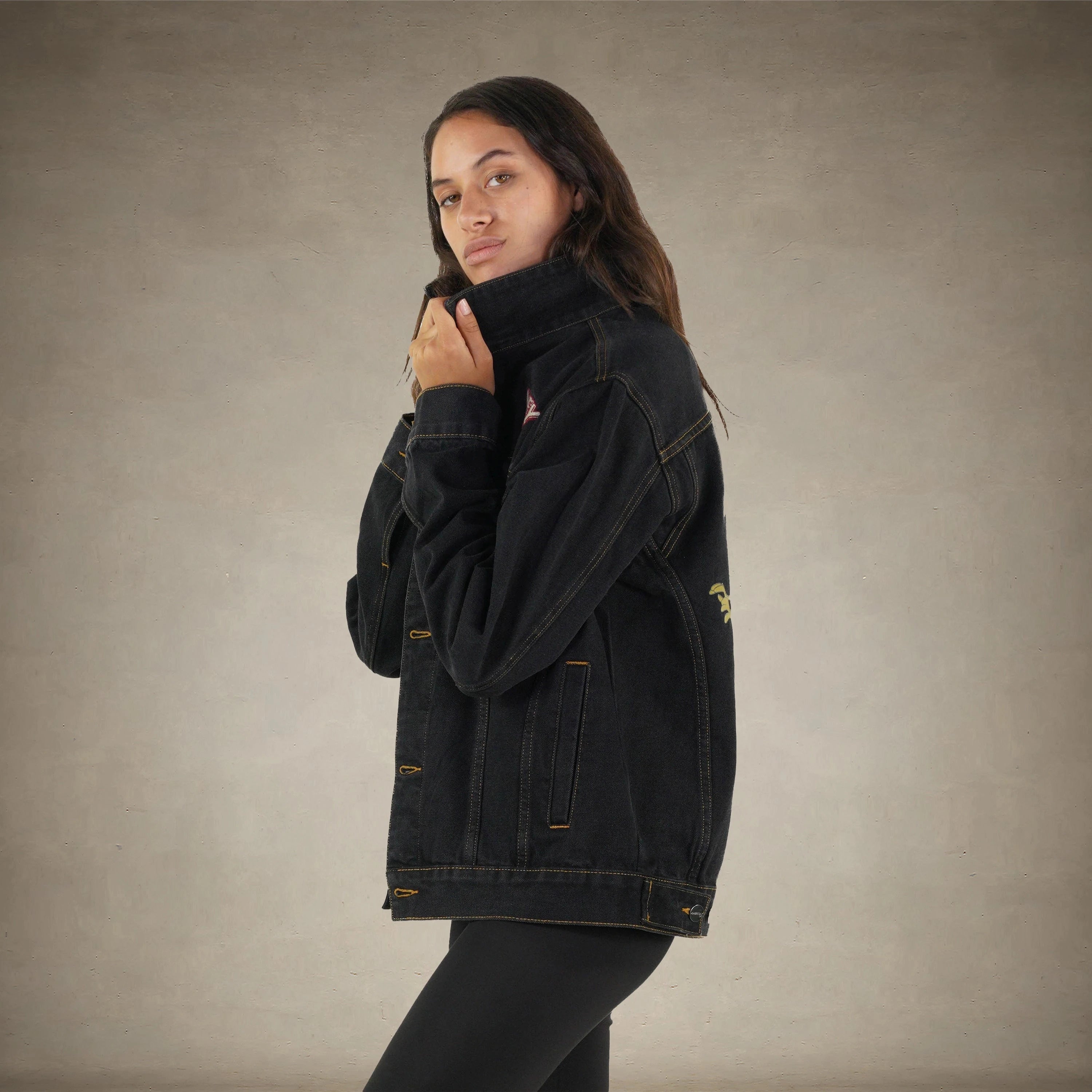 Women's Looney Tunes Denim Trucker Oversized Jacket - FINAL SALE Womens Jacket Members Only® 